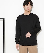 ワッフルリブパッチクルーネックTシャツ