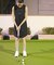 nano universe GOLF／ハーフジップワンピース