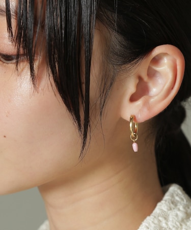 ハートストーンピアス