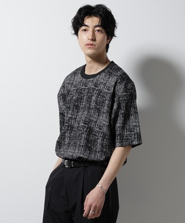 パターンジャガードワイドTシャツ