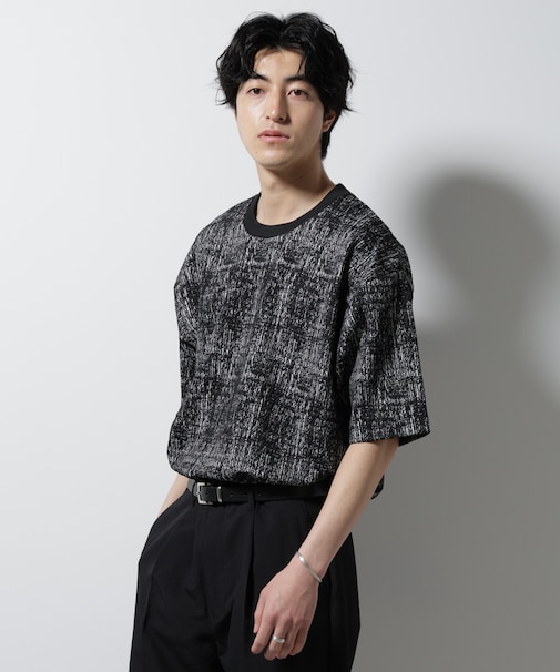 パターンジャガードワイドTシャツ