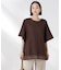 メッシュ×シフォンコンビチュニックトップス
