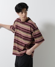 マルチボーダーリラックスＴシャツ 半袖