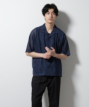 NORMANBROS別注 メッシュプリントシャツ 半袖
