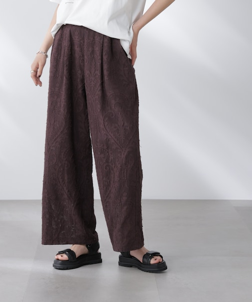 made in india カットワークジャカードパンツ(セットアップ可)
