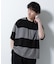 リラックス異素材ボーダーTシャツ 半袖