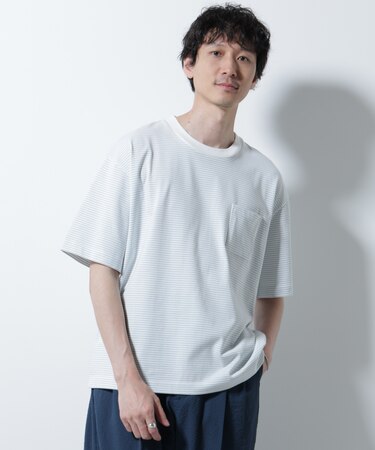 20シルケットボーダーTシャツ 半袖