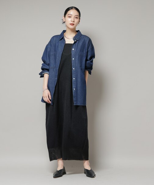 モール接結Uネックフォルムワンピース