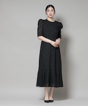 troisieme chaco/カットジャガードワンピース