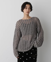 「STEVELOUR」シャイニーレースニットトップス