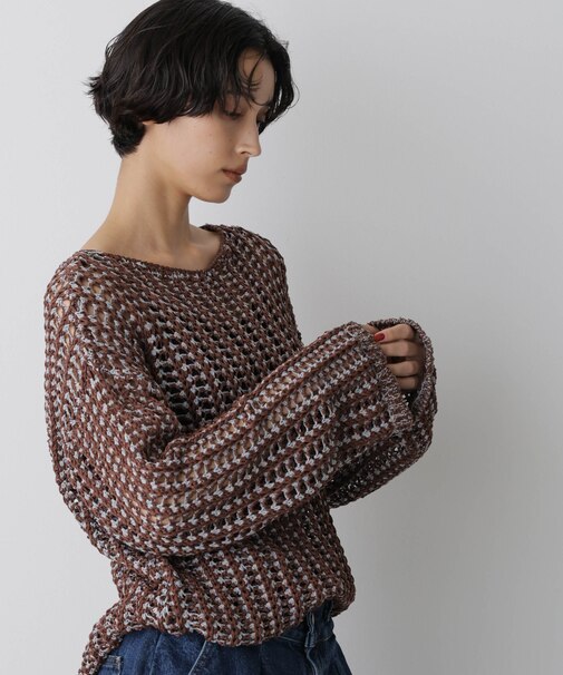 「STEVELOUR」シャイニーレースニットトップス