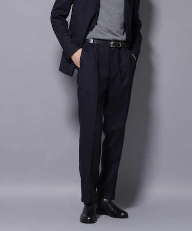 「N TROUSERS PREMIUM」RENU(R)ウール混洗えるサキソニーパンツ(セットアップ可)