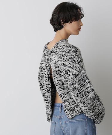 「STEVELOUR」ミックスカラー2WAYスナップニット