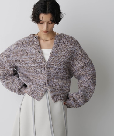 「STEVELOUR」ミックスカラー2WAYスナップニット