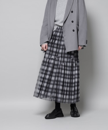 オンブレーチェックチュールスカート