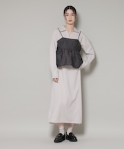 キャミビスチェ×スキッパーワンピース アンサンブルセット