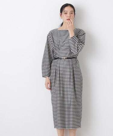 コンストラクテッドシェイプチェックワンピース