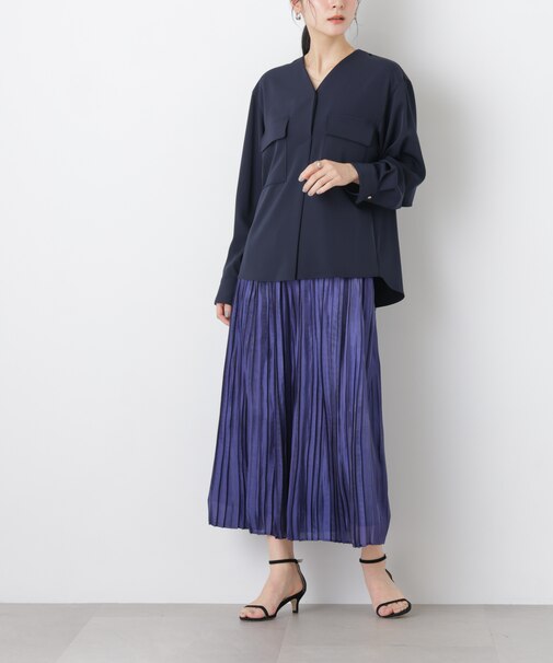 シャイニーサテンプリーツスカート