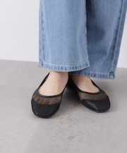 メッシュフラットパンプス