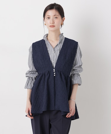 troisieme chaco/別注 PUFFY JACQUARD ジレ