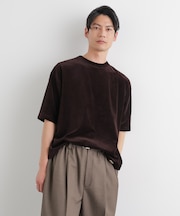 ベロア クルーネック Tシャツ 半袖