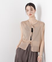 前後2wayリボンアップデザインノースリーブニット