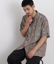 エスニックプリント オープンカラーシャツ