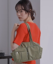 ナイロンドラム型ポケットボストンバッグ