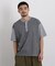 オーバーダイジャガードストライプヘンリーTシャツ 半袖