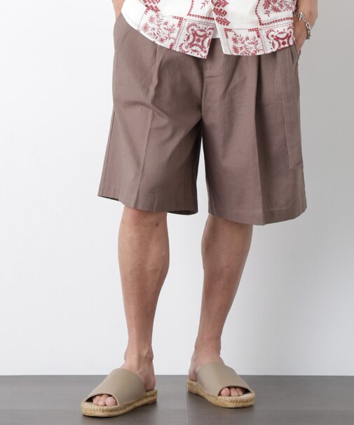「FRENCH LINEN」 ベルテッドワイドショーツ