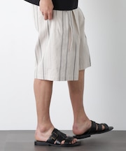 「FRENCH LINEN」 ベルテッドワイドショーツ