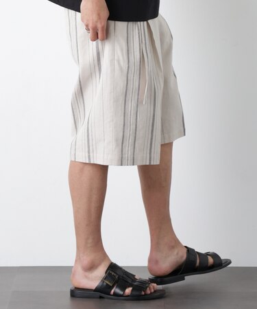 「FRENCH LINEN」 ベルテッドワイドショーツ