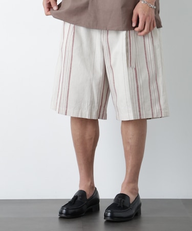 ｢FRENCH LINEN｣ ベルテッドワイドショーツ