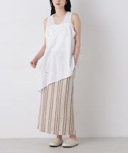 made in india ジャカードストライプIラインスカート(セットアップ可)