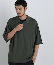 スキッパーテックニットポロシャツ/半袖