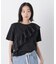 アシンメトリーフリル異素材コンビTシャツ
