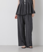 リネンライクワンタックセンタープレスパンツ(セットアップ可)