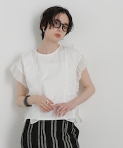 シフォンフリルカットソー