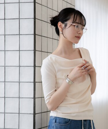 WEB限定/タックアシメフライスカットデザイントップス