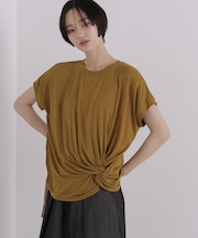 フロントツイストデザインノースリーブカットトップス