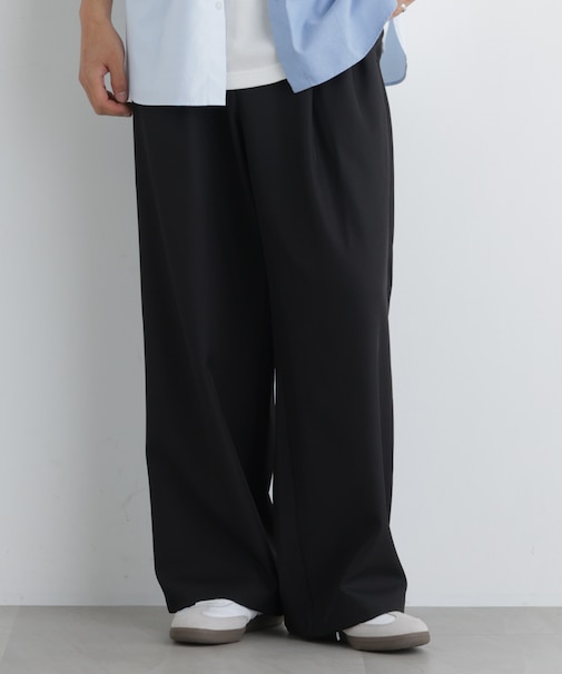ポリエステルツイル ワイドパンツ