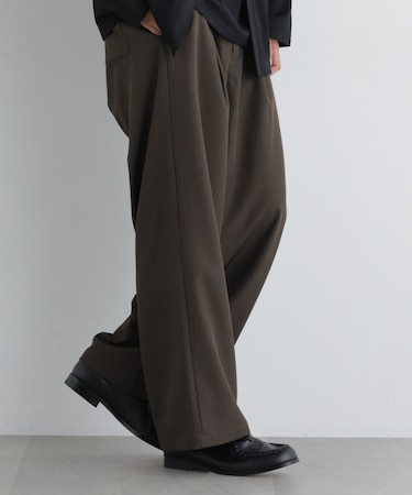 ポリエステルツイル ワイドパンツ