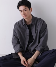 ビッグドレープチェックシャツ 長袖
