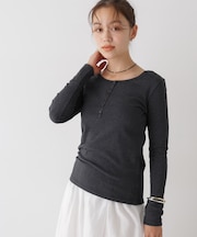 ベアフライスカットヘンリーネックロングスリーブトップス