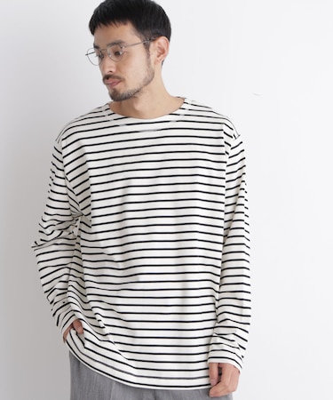 ボーダーバスクTシャツ 長袖