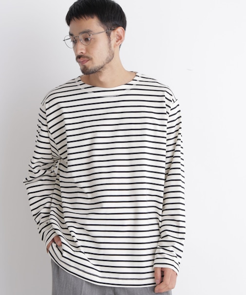 ボーダーバスクTシャツ 長袖