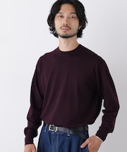 「毛玉レスニット」ファインゲージクルーネック