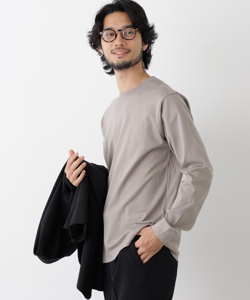 アンチスメルクルーネックTシャツ 長袖