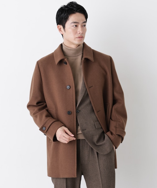 「NEW ON COAT」ウール/Nショートステンカラーコート