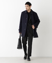 「NEW ON COAT」ウール/Nショートステンカラーコート